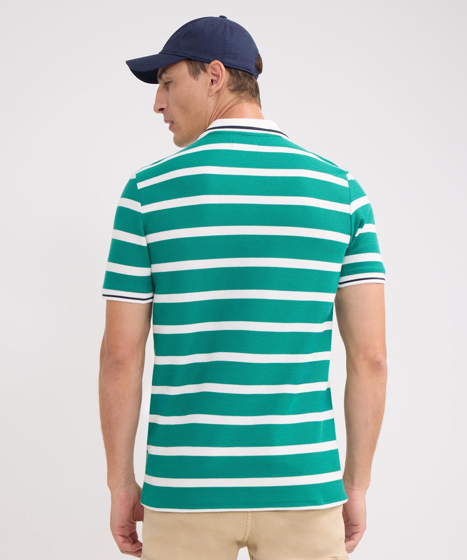 Polo Preteñida, Cuello Y Puños Tejidos Con Bolsillo