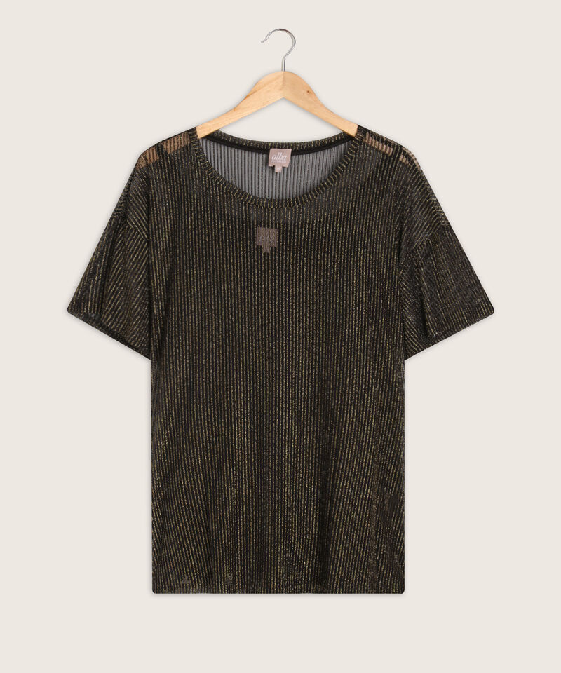 Blusa Brillante de Manga Corta