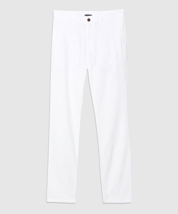 Pantalón Chino Sin Prenses, Bolsillos Diagonales y De Ribete