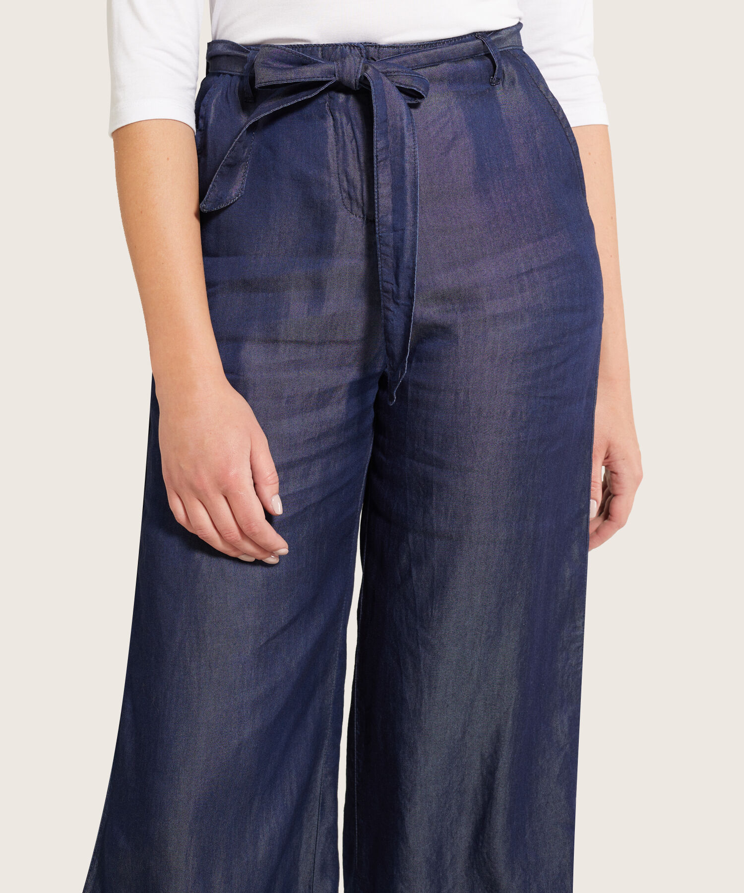 Pantal&oacute;n Wide Leg con Lazo Frontal para Mujer
