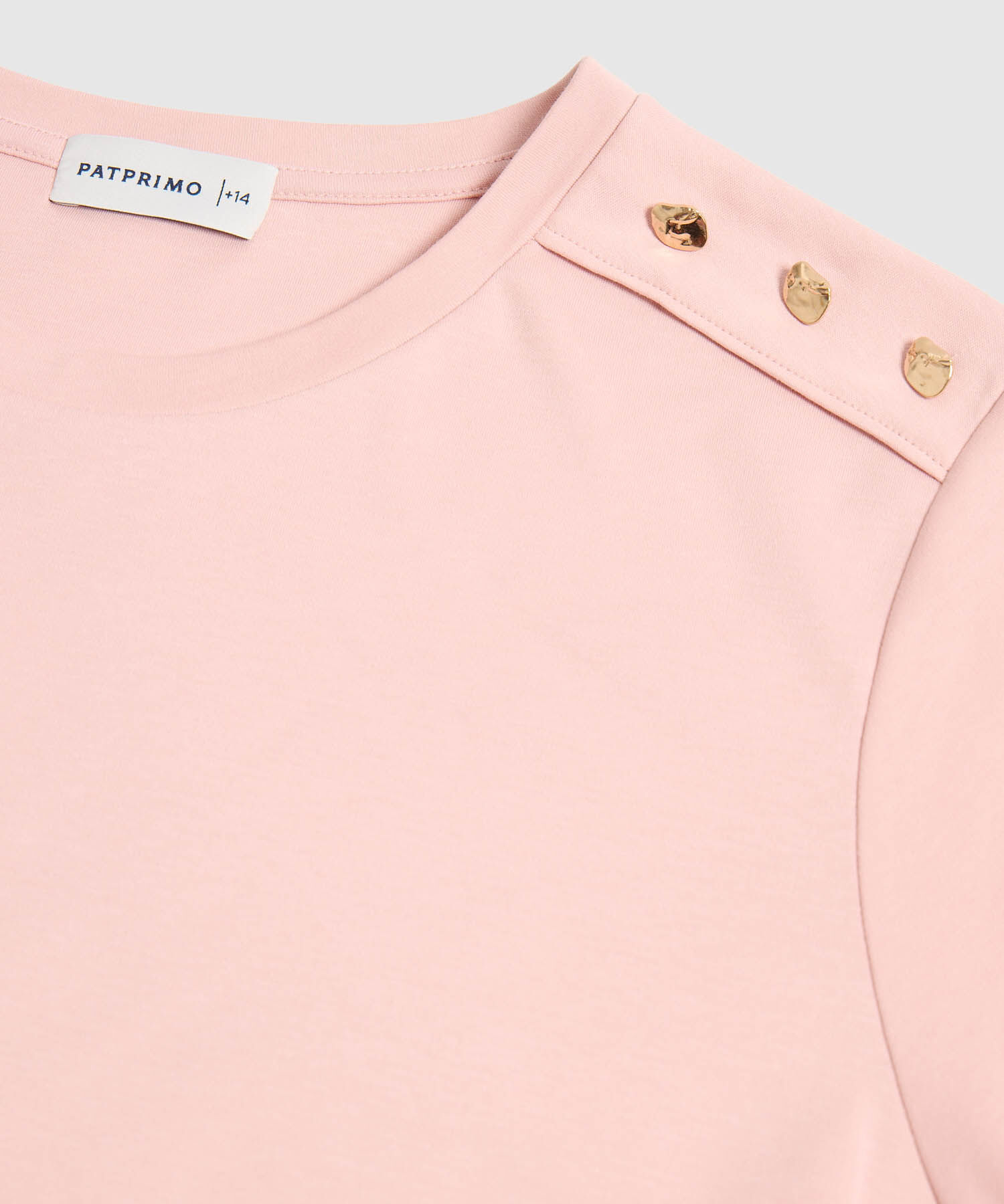 Camiseta Con Botones En Hombro Para Mujer Curvy