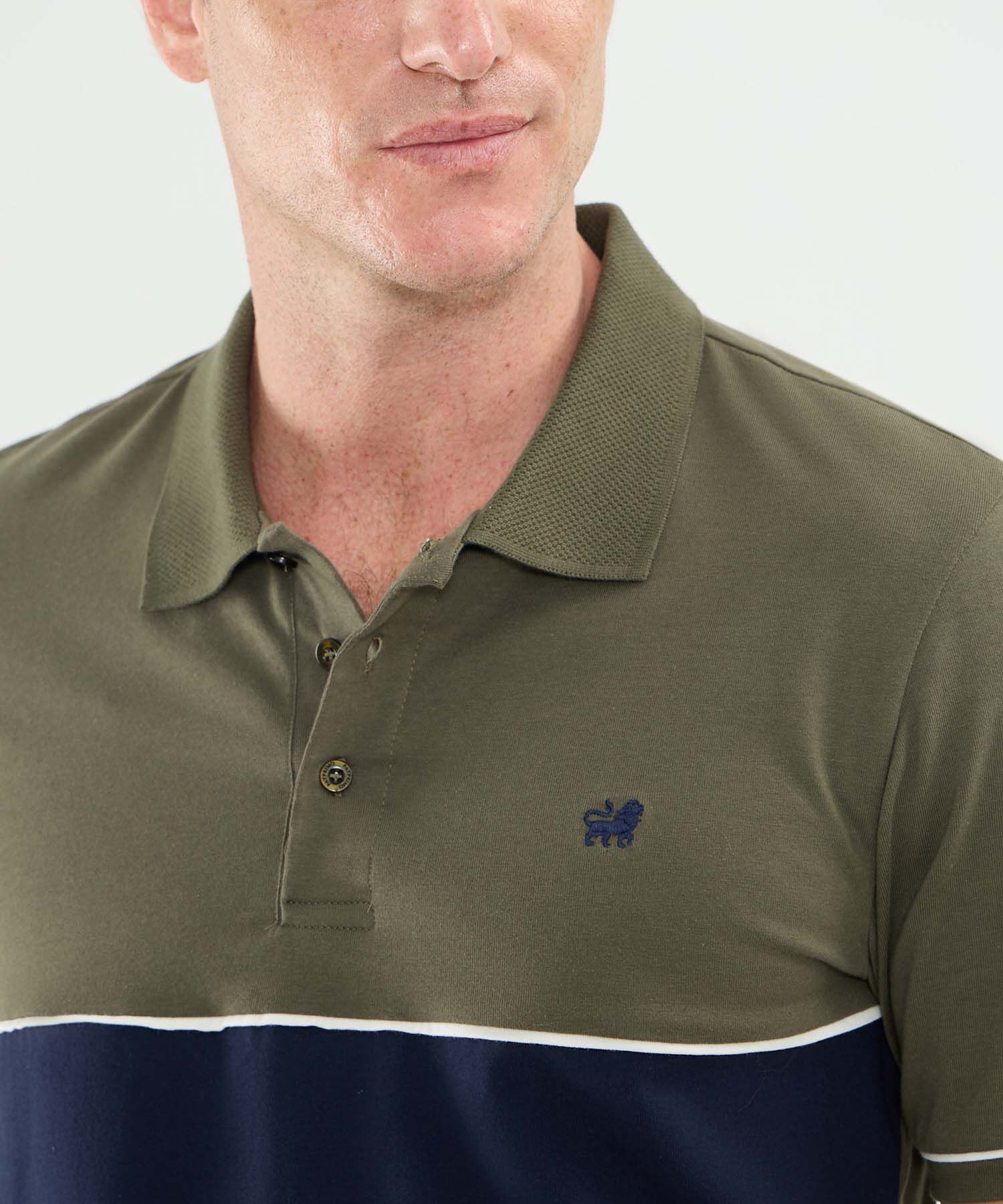 Polo Cuello Tejido Con Bloque De Color Para Hombre