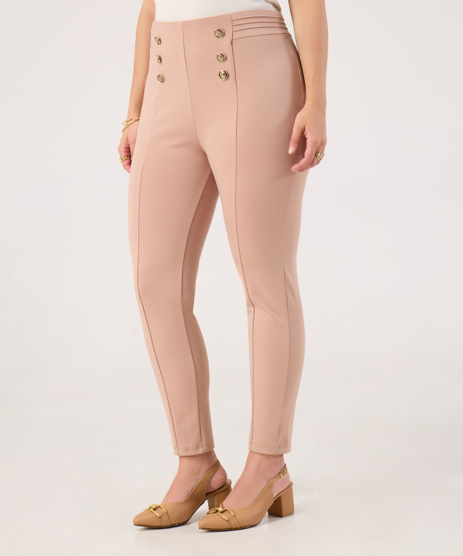 Leggins Con Botones Y Alforzas