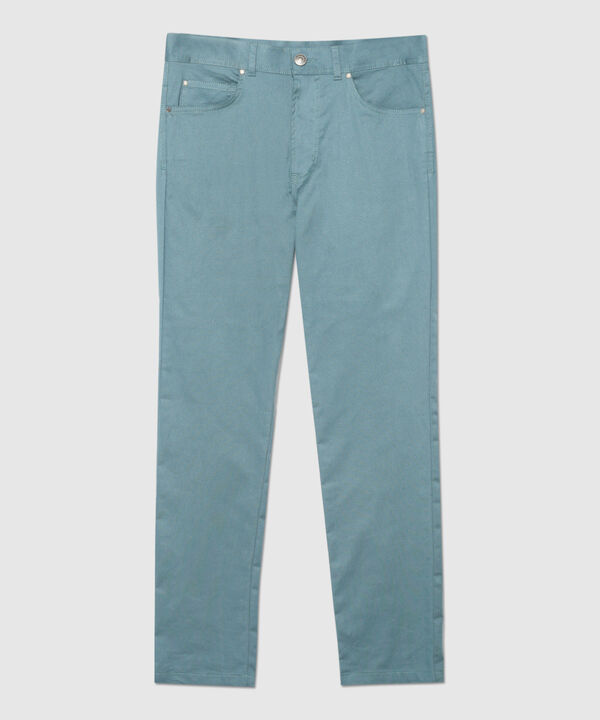 Pantalón 5 Bolsillos Unicolor Con Silueta Slim Fit, Cítrico Marinero