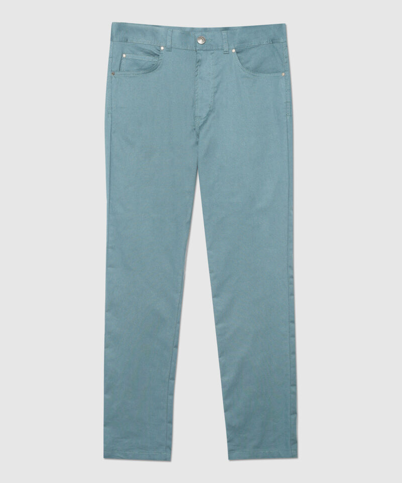 Pantalón 5 Bolsillos Unicolor Con Silueta Slim Fit, Cítrico Marinero