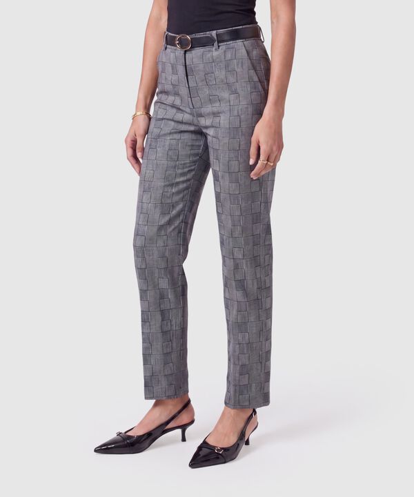 Pantal&oacute;n Recto Estampado Mujer image number null