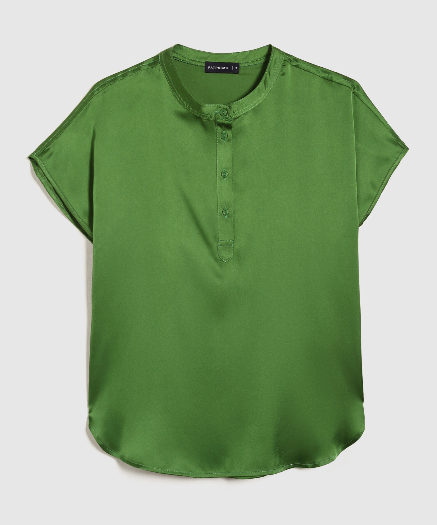 Blusa Unicolor Con Media Pechera