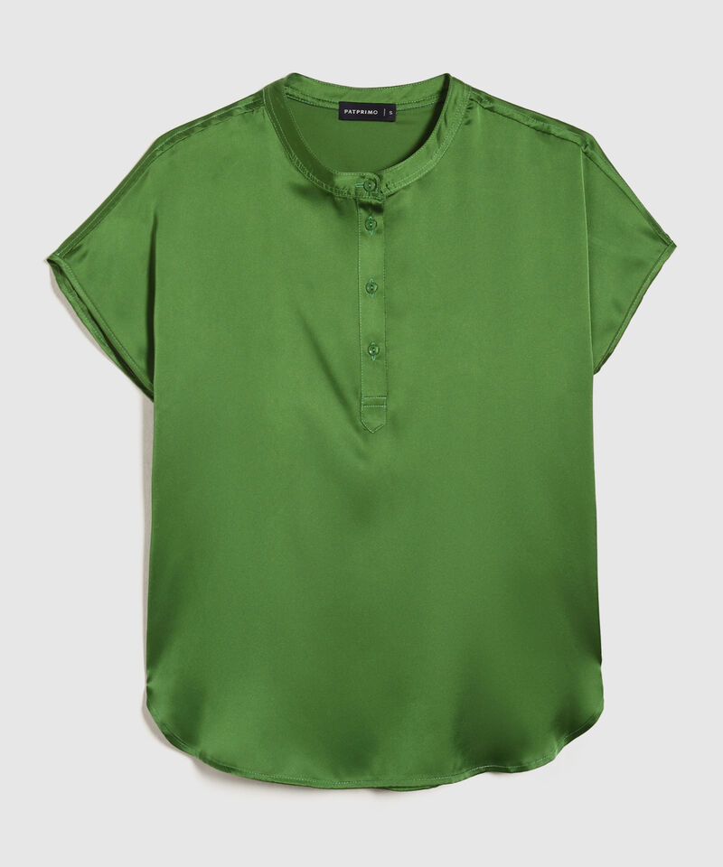 Blusa Unicolor Con Media Pechera