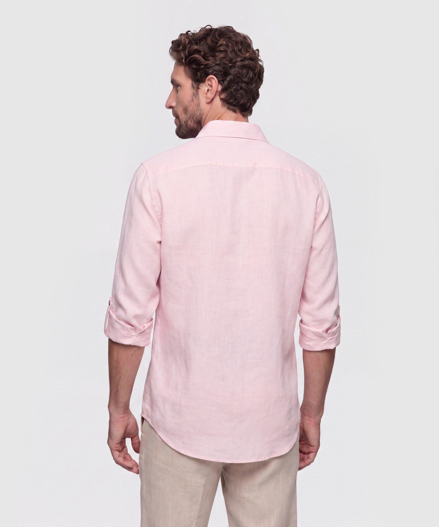 Camisa Unicolor Manga Larga para Hombre