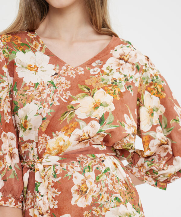Vestido Estampado Escote En V image number null