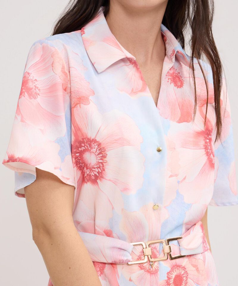 Vestido Corto Camisero Estampado