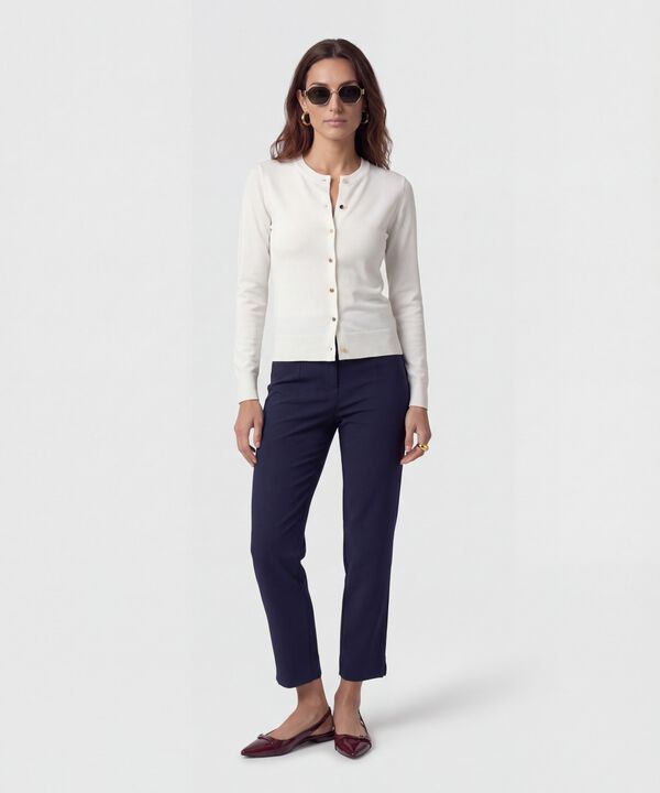 C&aacute;rdigan Cl&aacute;sico Cuello Redondo Mujer