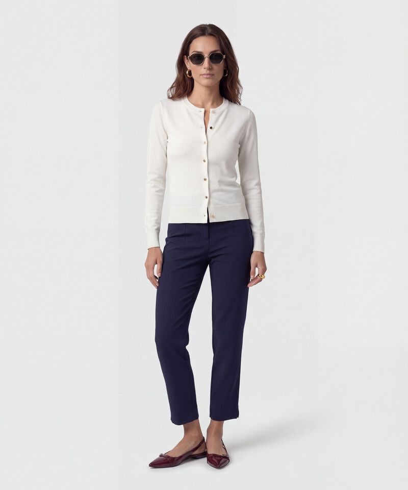 C&aacute;rdigan Cl&aacute;sico Cuello Redondo Mujer