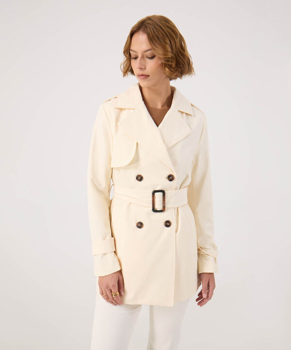 Chaqueta unicolor con cinturon  image number null