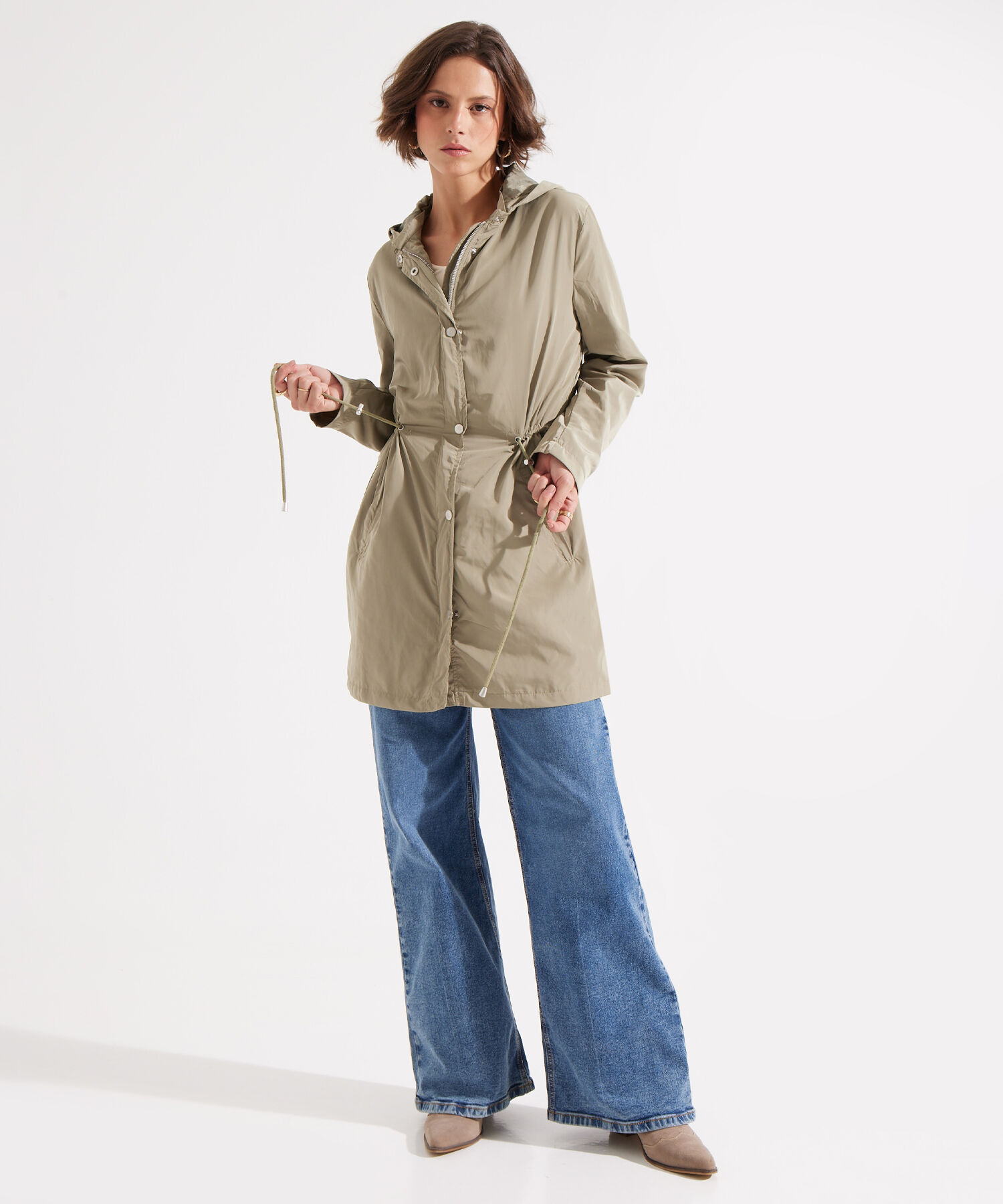 Parka Impermeable con Bolsillos