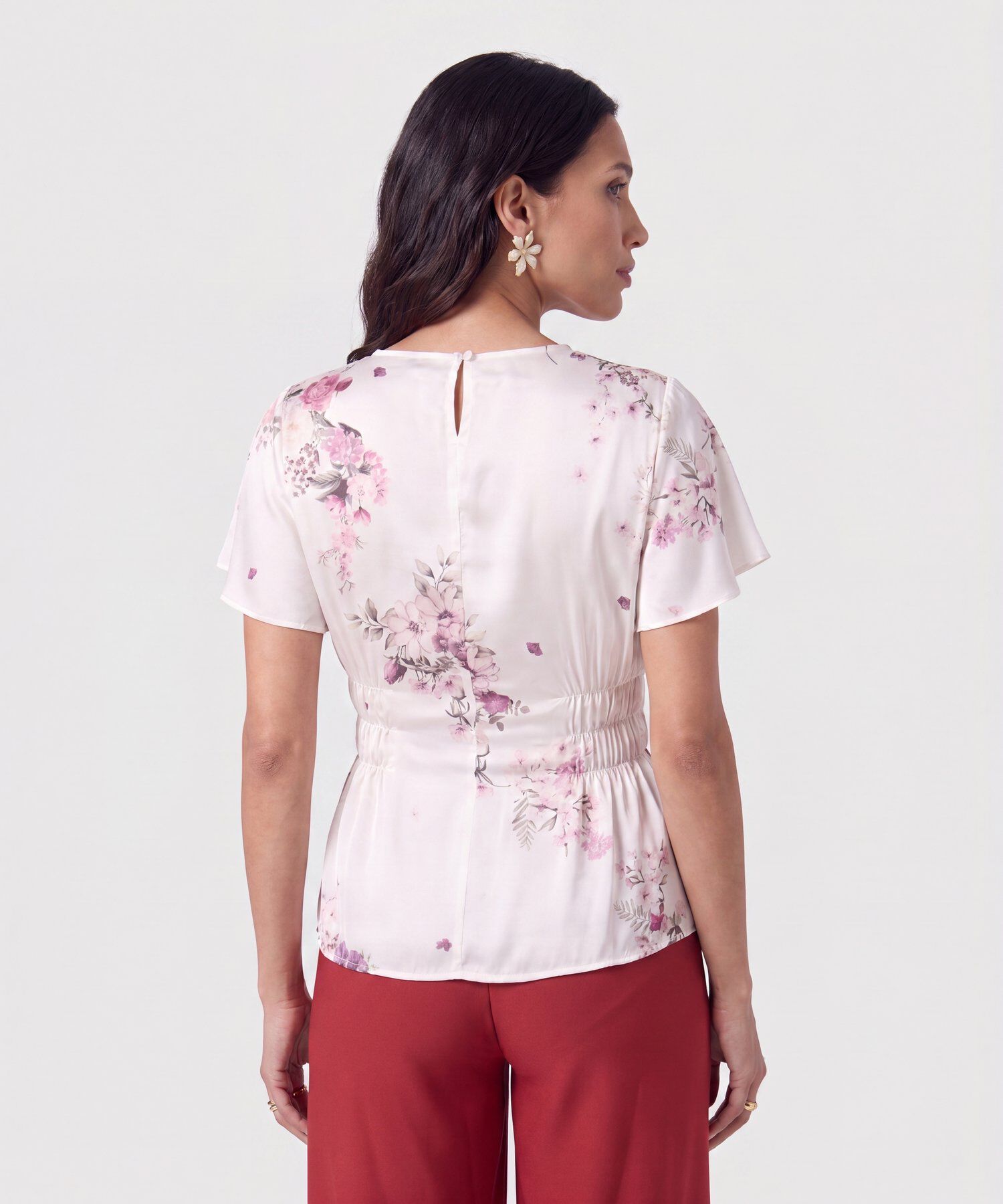 Blusa Con Cintura El&aacute;stica Para Mujer