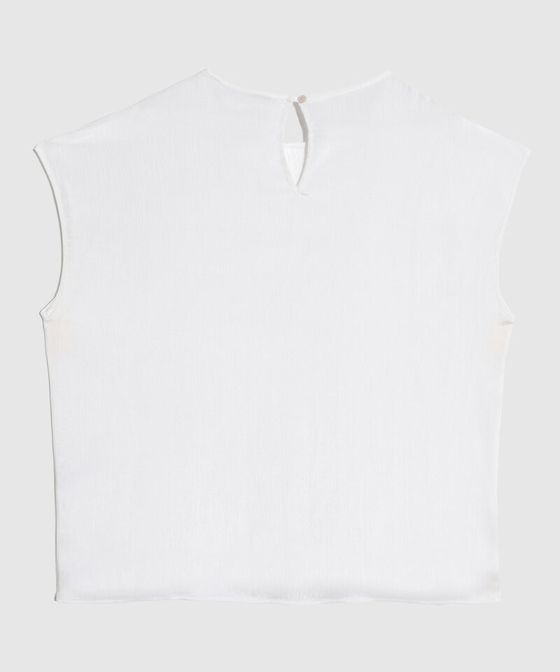 Blusa sin Manga con Textura y Abertura Para Mujer Curvy