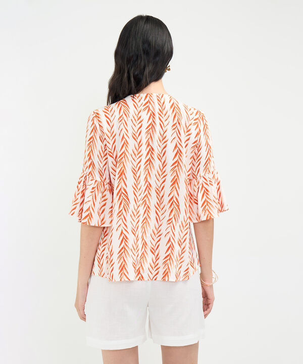 Blusa Estampado de Hojas