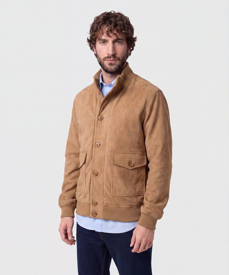 Chaqueta Unicolor Con Grandes Bolsillos Hombre