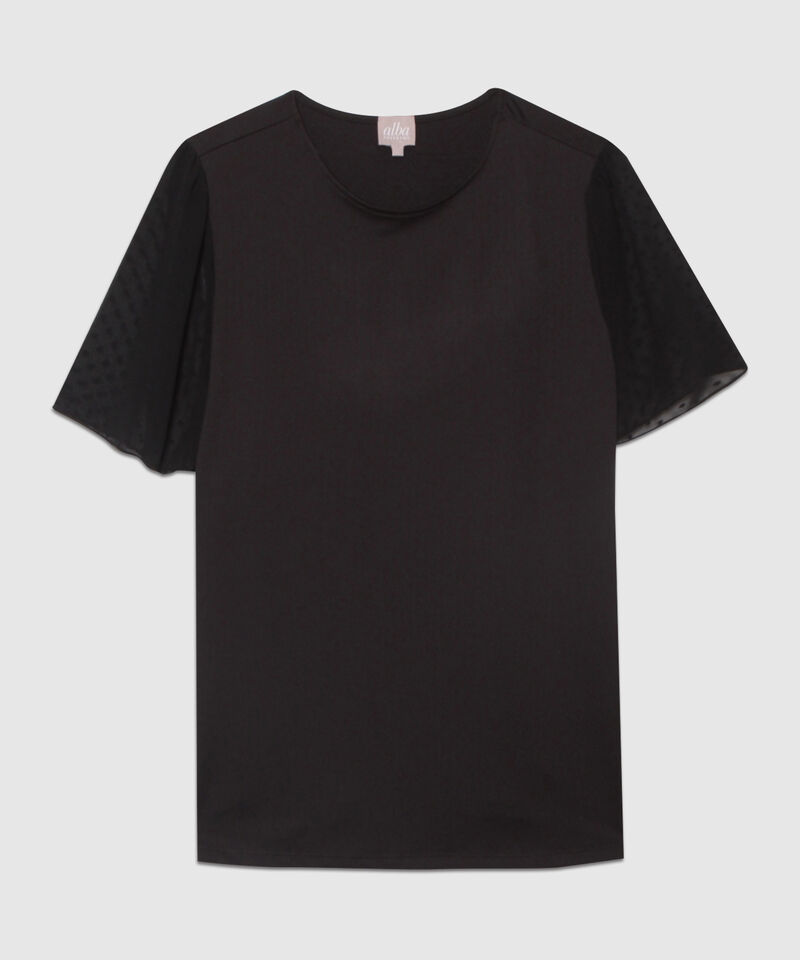 Camiseta Manga Corta En Tela de Fantasía 
