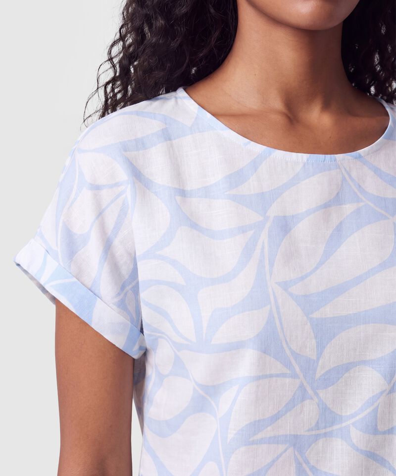 Blusa Manga Corta Dobladillo Para Mujer