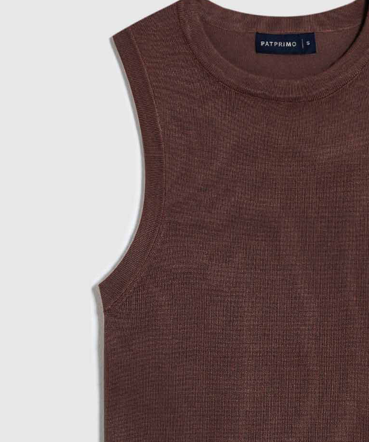 Camiseta de Punto Sin Mangas para Mujer, CafeOscuro, personalized