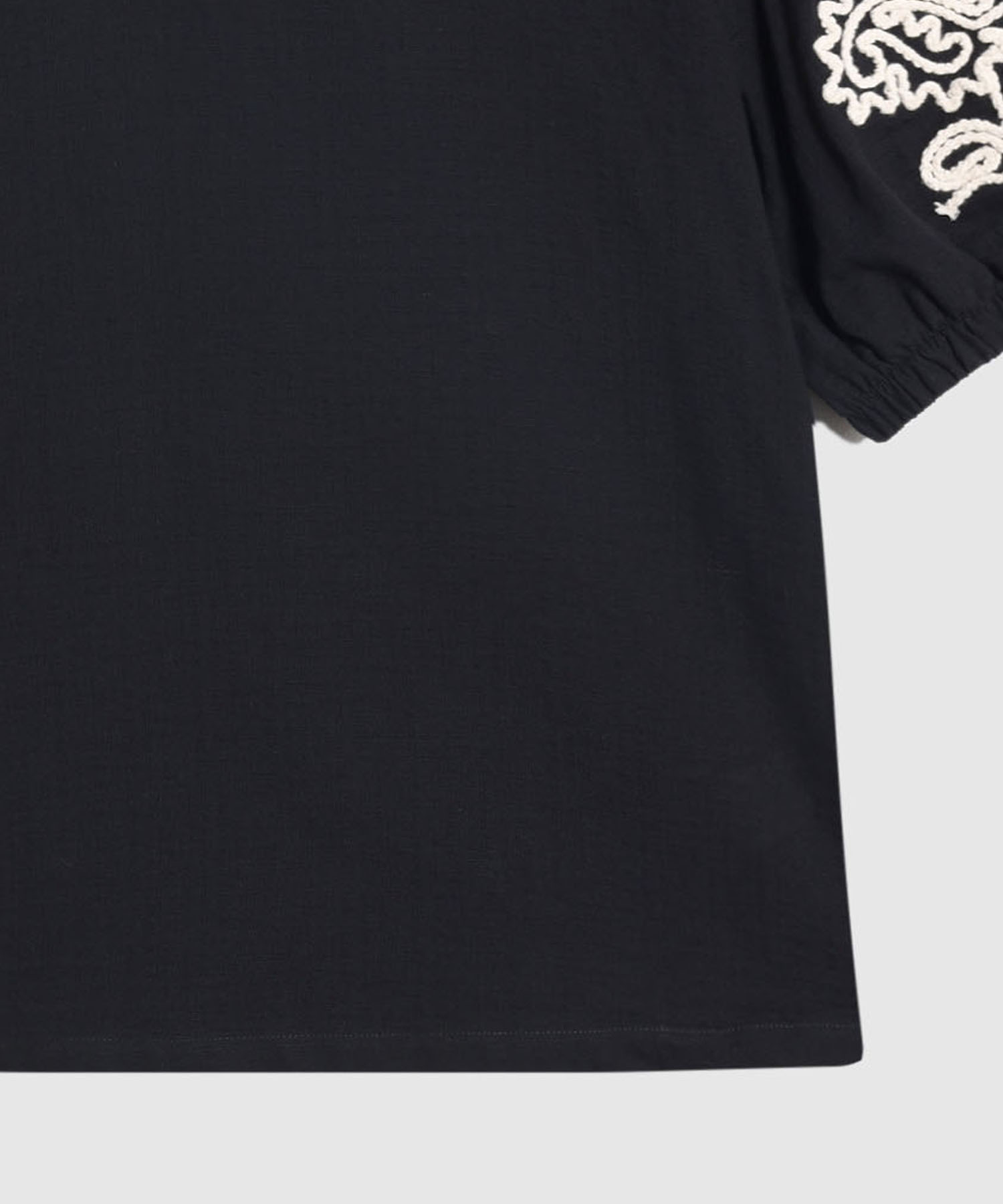 Blusa De Cuello Redondo Con Bordado Para Mujer, Negro, personalized