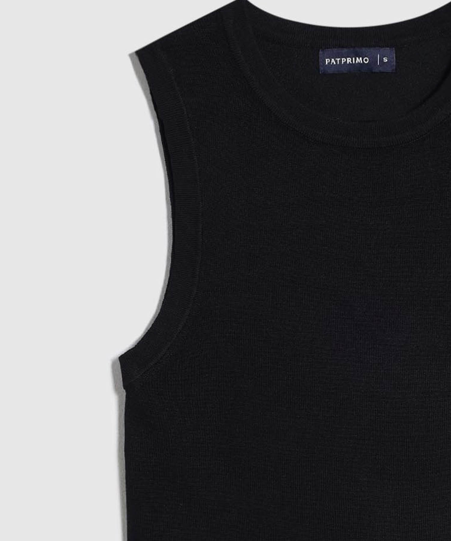 Camiseta de Punto Sin Mangas para Mujer, Negro, personalized