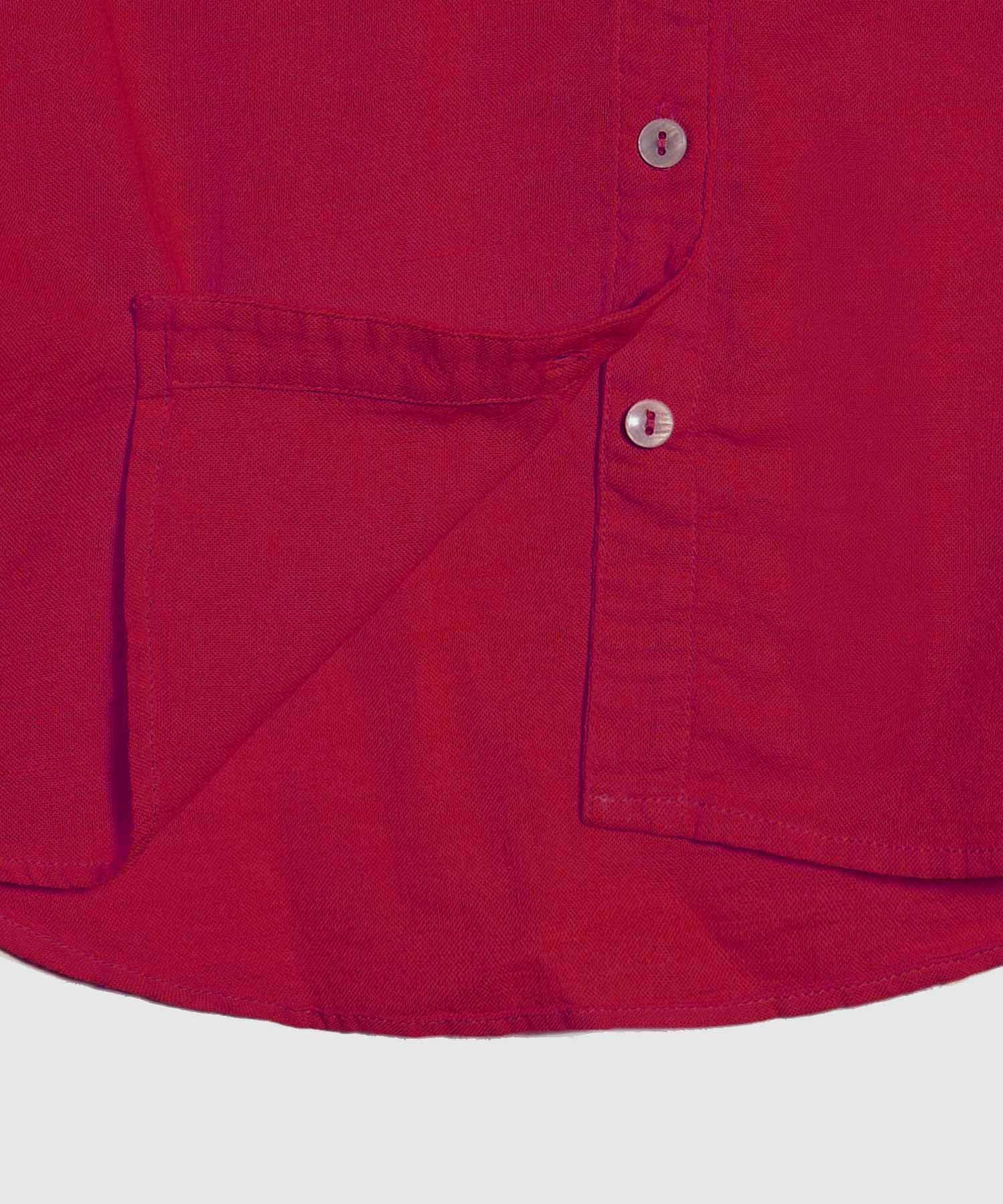 Blusa Manga Larga Unicolor En Lino