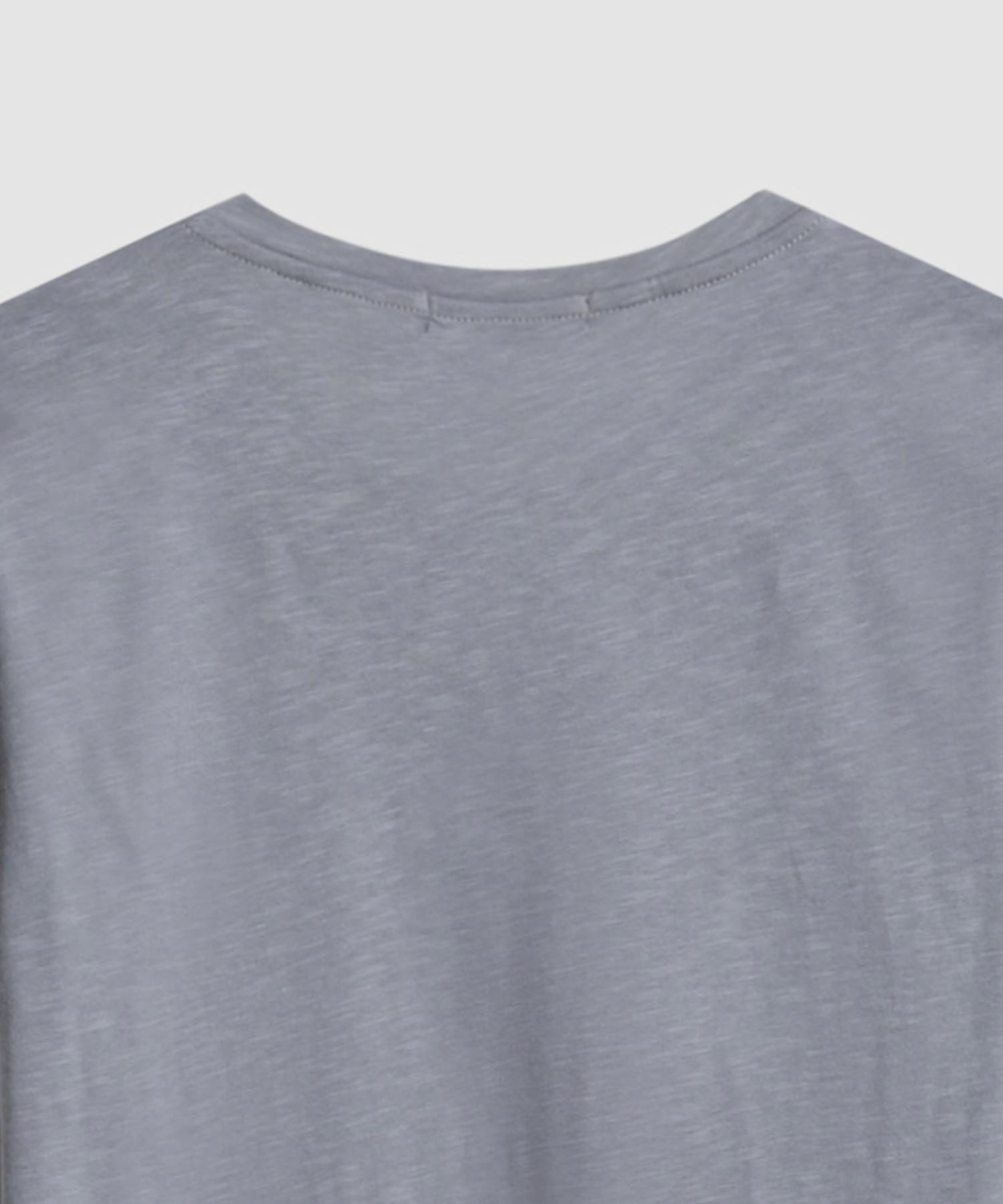 Camiseta Manga Corta Unicolor, Cuello Redondo, Bolsillo Con Pedreria, Gris, personalized