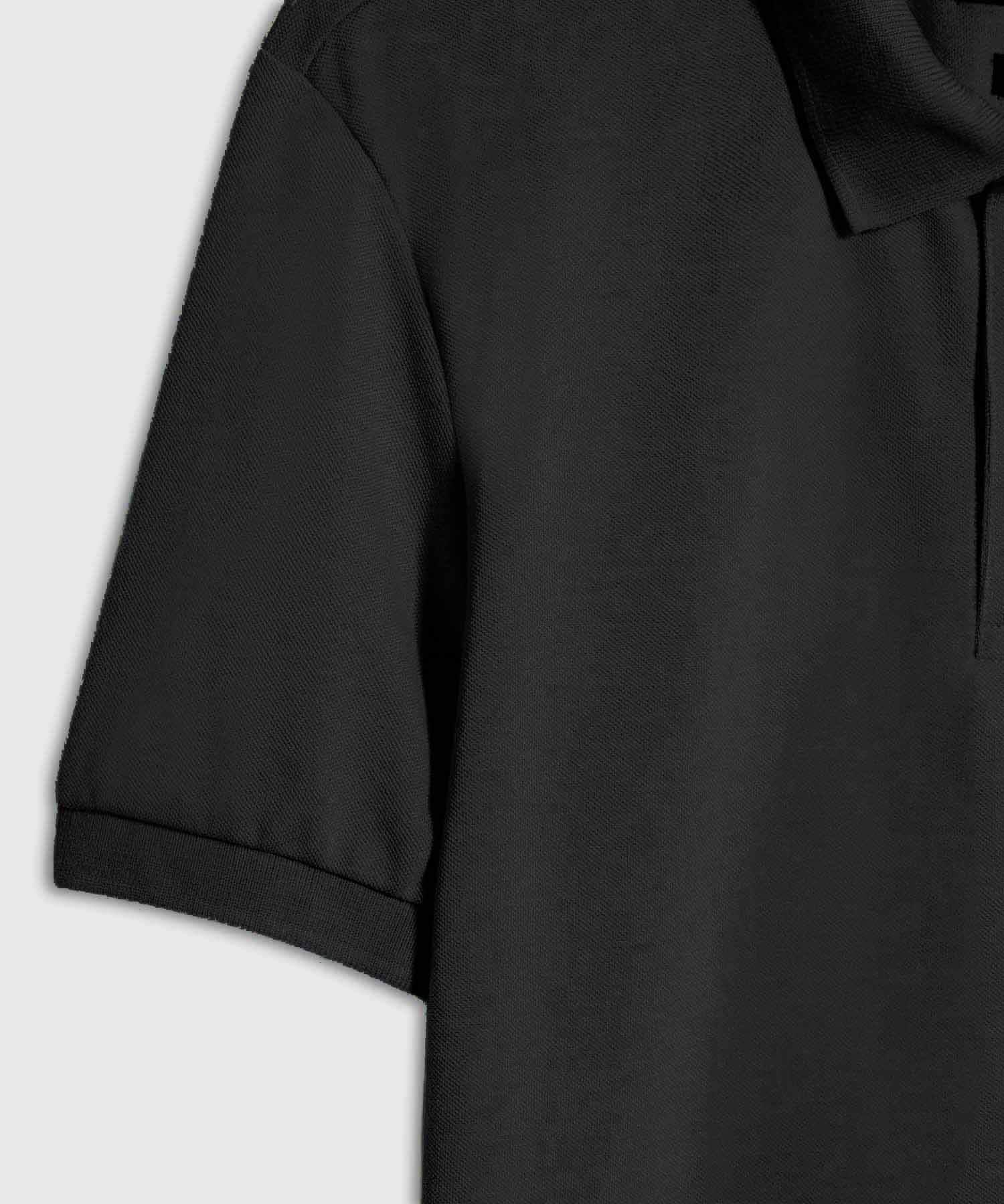 Polo Básica Cuello Tejido, Negro, personalized