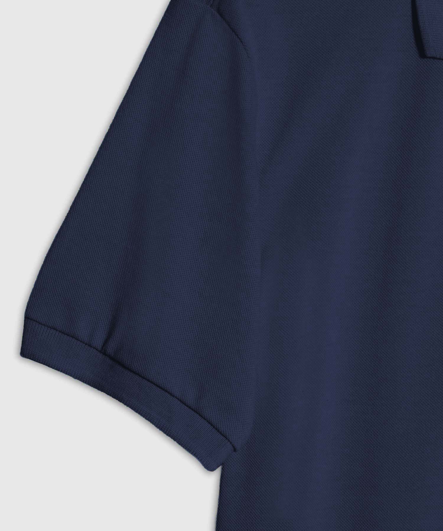 Polo Básica Cuello Tejido, AzulOscuro, personalized