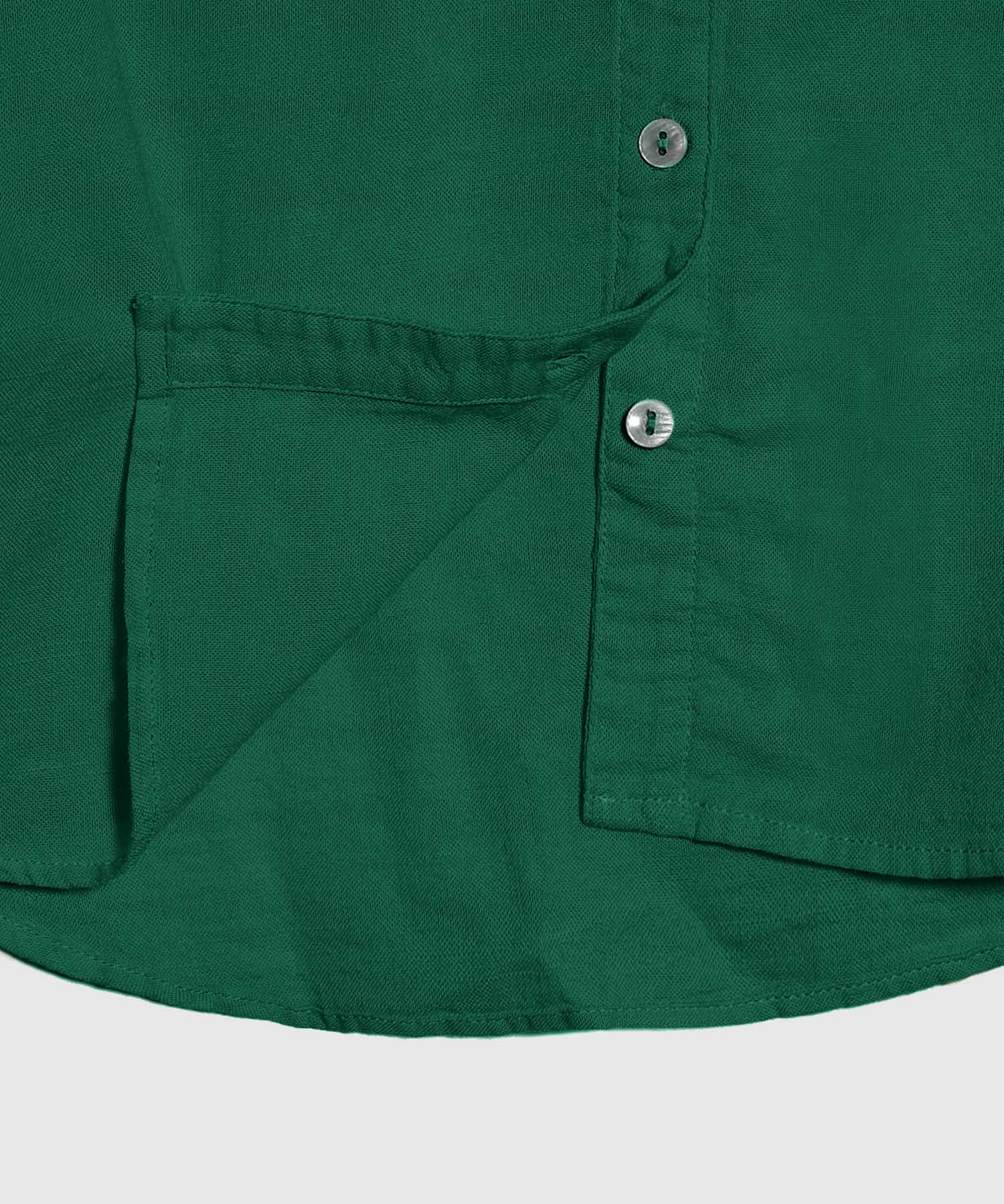 Blusa Manga Larga Unicolor En Lino