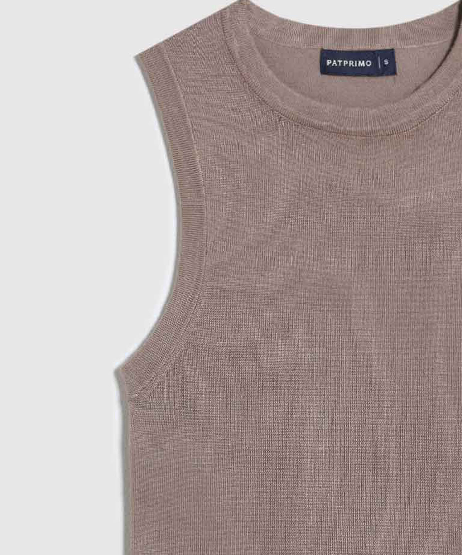 Camiseta de Punto Sin Mangas para Mujer, CafeClaro, personalized